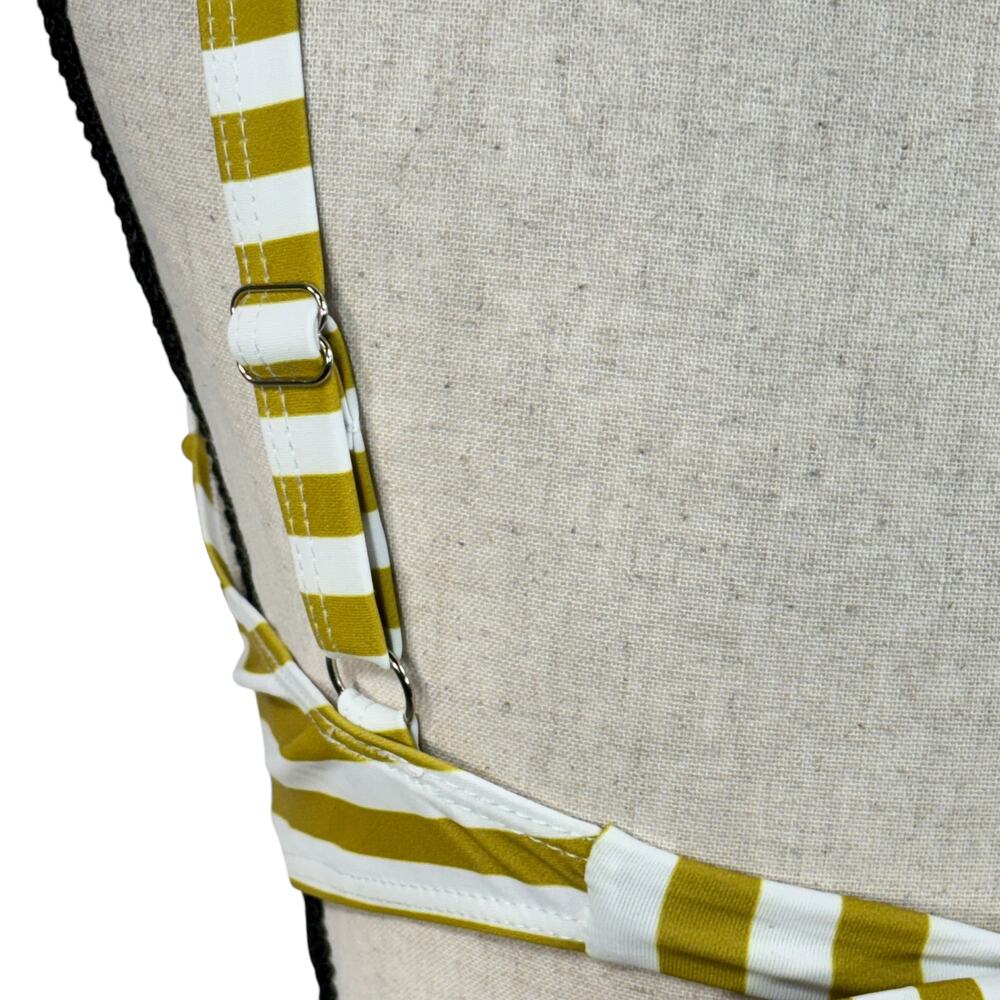 Retro Stage Small Bikini Swim Top Striped Molded Cups Adjustable Straps Tie Back - Picture 5 of 8